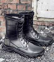 Черевики жіночі зимові Evolution чорні з натуральної шкіри, Берці зимові шкіряні з овчиною всередині black store