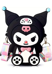 Сумка Alitek дитяча силіконова через плече Kuromi Куромі чорна