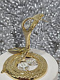 Фігурка "Змія" золотиста з білими кристалами 6 см. Символ 2025 року, фото 3