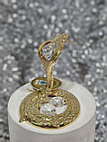 Фігурка "Змія" золотиста з білими кристалами 6 см. Символ 2025 року, фото 6