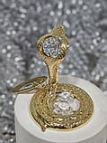 Фігурка "Змія" золотиста з білими кристалами 6 см. Символ 2025 року, фото 4