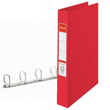 Папка-реєстратор 4 кільця, формат червона Esselte