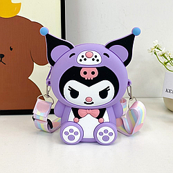 Сумка Alitek дитяча силіконова через плече Kuromi Куромі фіолетова