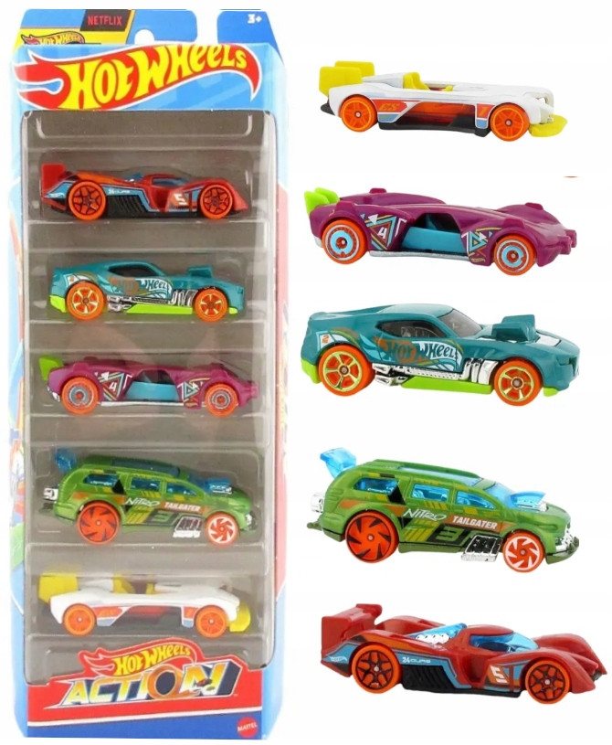 Набір з 5 машинок 1:64 Хот Вілс Hot Wheels Action 5-Pack HTV45