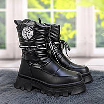 Чоботи дутики дитячі зимові для дівчинки чорні Tom.M 5585, фото 4
