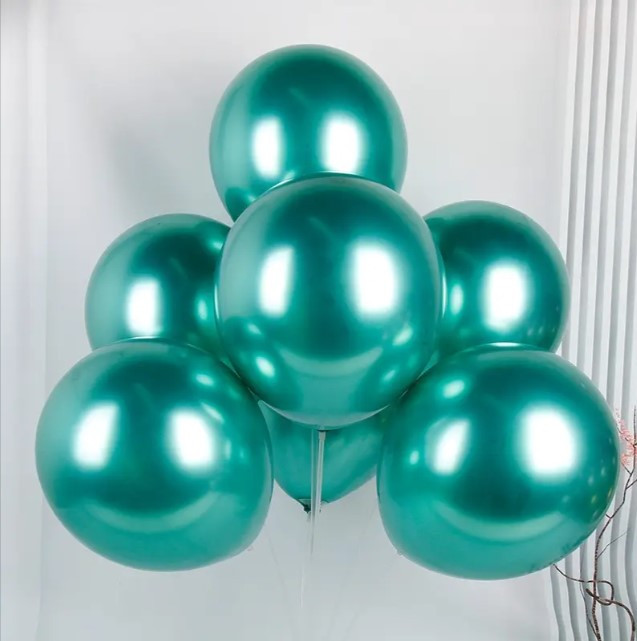 Кулі повітряні хром зелений 10" (Китай), 50 штук