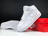 Чоловічі зимові кросівки Nike Air Force 1 шкіряні стильні молодіжні білі, фото 3