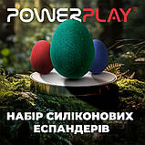 Набір силіконових еспандерів-яйце (тренажер для кисті) PowerPlay PP-4340 Power Grip Set (набір 3 шт.), фото 7