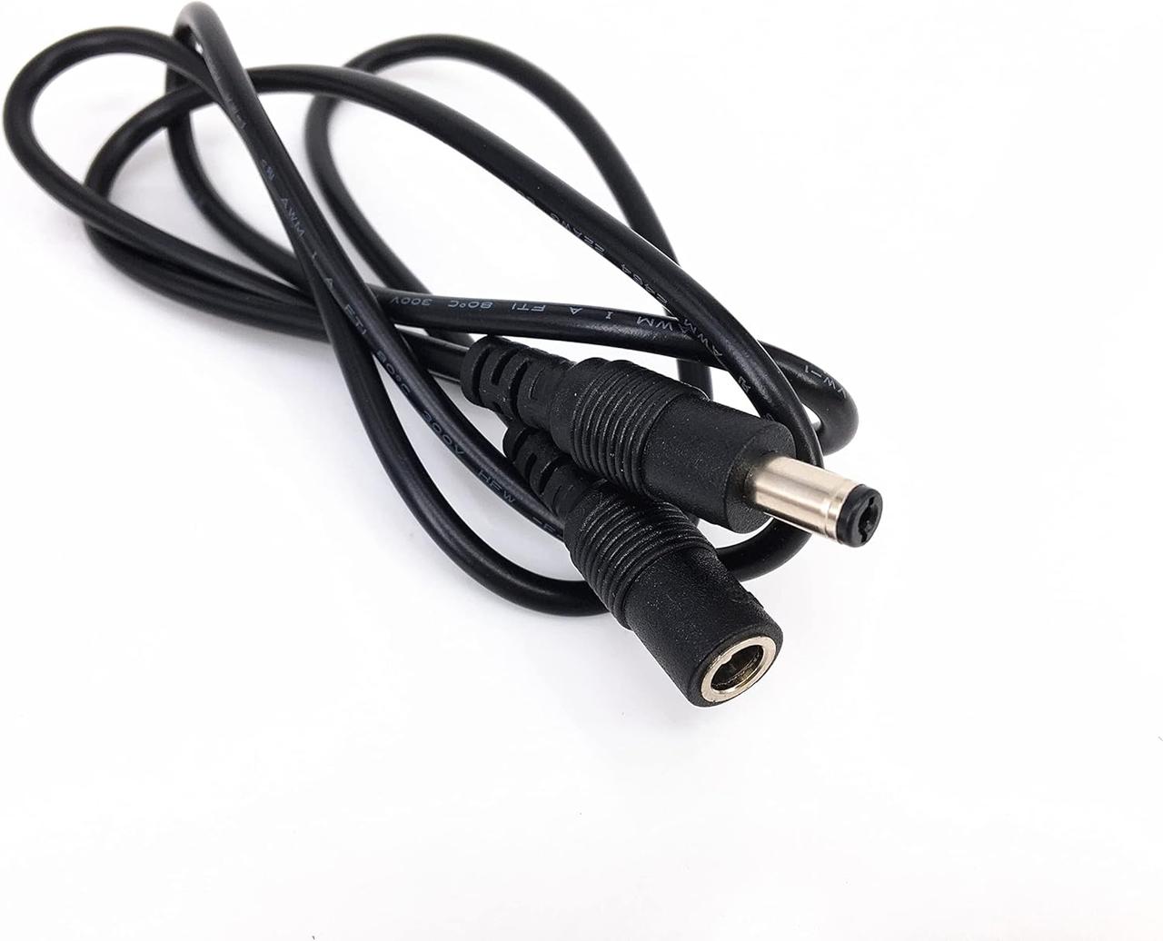 Кабель-подовжувач DC power jack, штекера живлення DC 5.5*2.1mm папа-мама