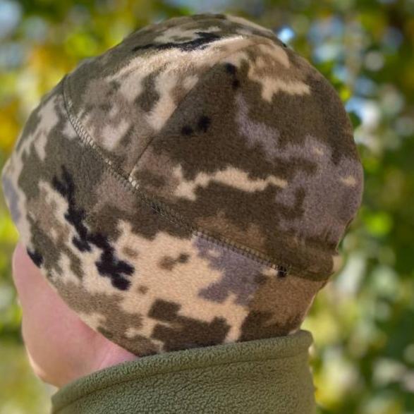 Флісова шапка підшоломник Щільність – 300гр/м Піксель, фото 1