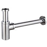 Сифон ДЛЯ УМИВАЛЬНИКА Циліндричний Латунний раковини рукомийника під донний клапан, фото 3