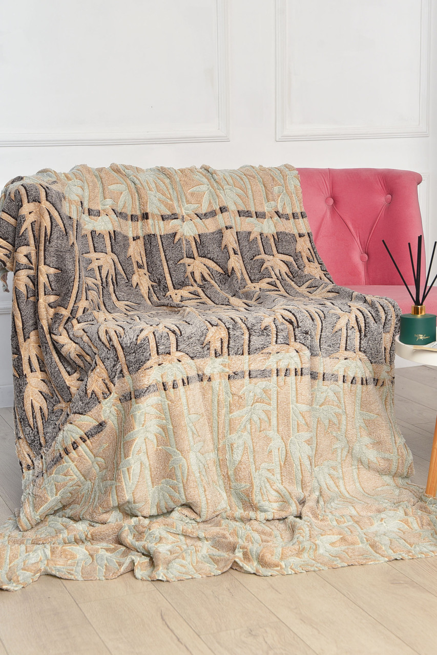 Плед коричневого кольору з принтом розмір 150*200 194103S, фото 1