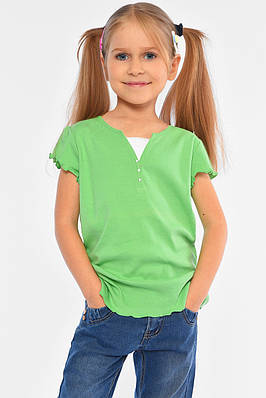Футболка дитяча для дівчинки зеленого кольору р.L 194251T Безкоштовна доставка