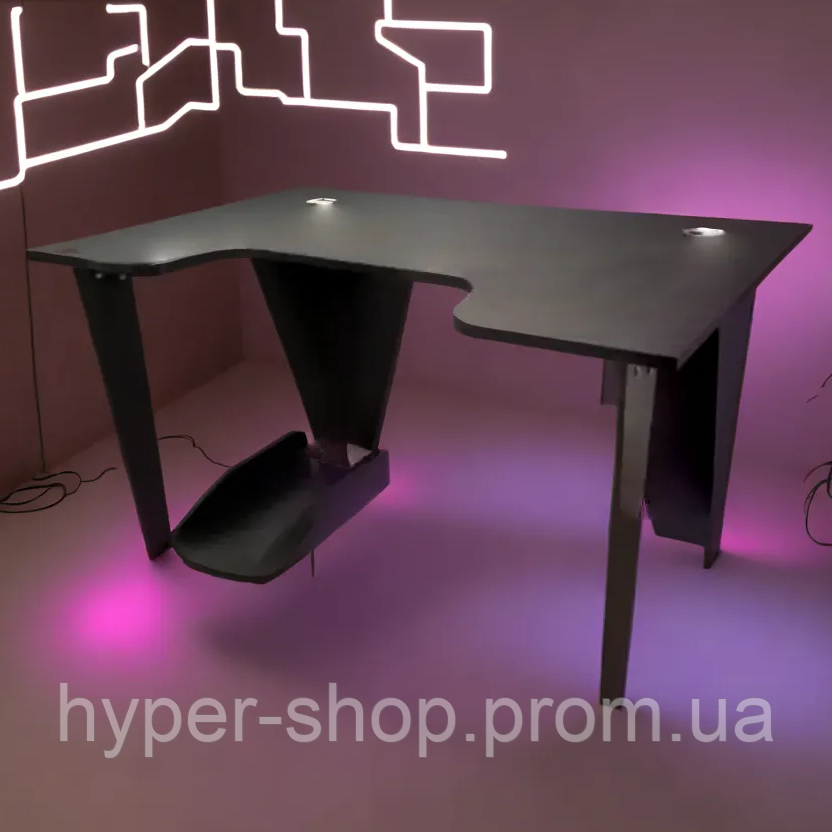 Ігровий комп'ютерний стіл прямий із вирізом, зручний ігровий комп'ютерний стіл для геймера сучасний д | МКТ, фото 1