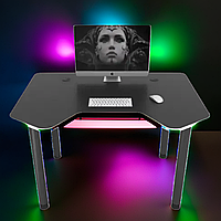 Ігровий комп'ютерний стіл без ящиків прямий із вирізом для пк геймерів, геймерські столи для комп'ютера | МКТ