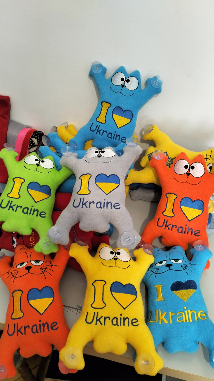Іграшка в машину кіт Саймона 26 см з індивідуальною вишивкою
