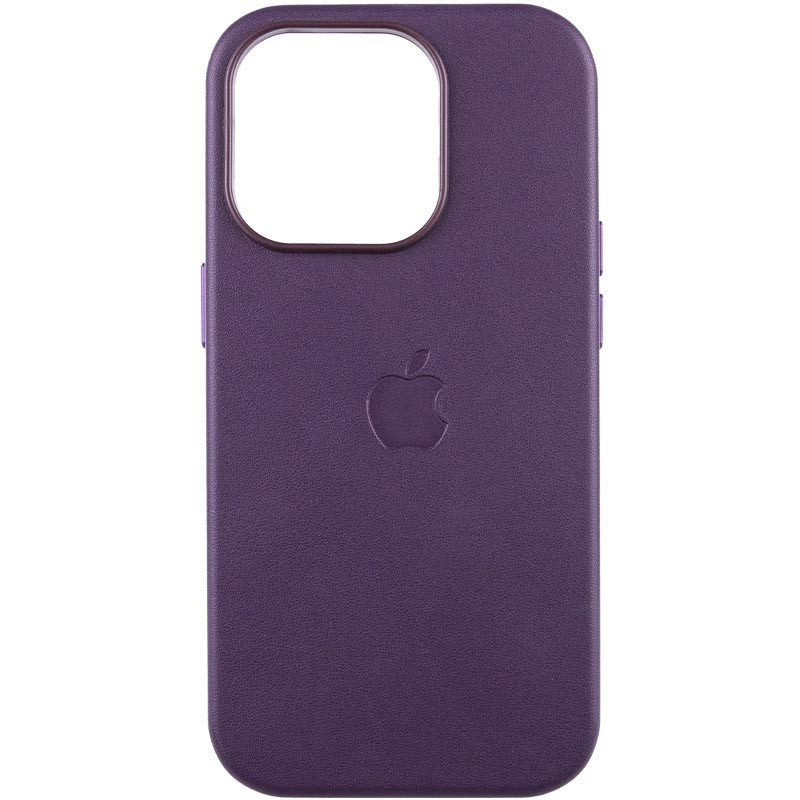 Шкіряний чохол Leather Case (AAA) with MagSafe and Animation для Apple iPhone 16 Pro (6.3") Dark Purple