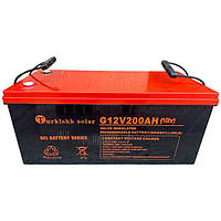 Гелевий акумулятор Turkishh Solar 12V на 200 Ah. Туреччина. Гелевий акумулятор резервного живлення до 10 годин