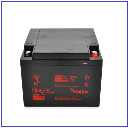 Акумуляторна батарея MERLION HR12-100W 12V 28Ah (166х175х125)