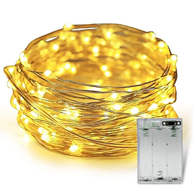 Гірлянда Крапля Роси - свтодіодна підсвітка на батарейках, 20м, 200 LED, теплий білий (Warm White), IP44