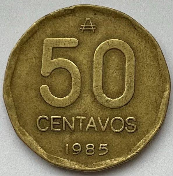 Монета Аргентини 50 сентаво 1985 р
