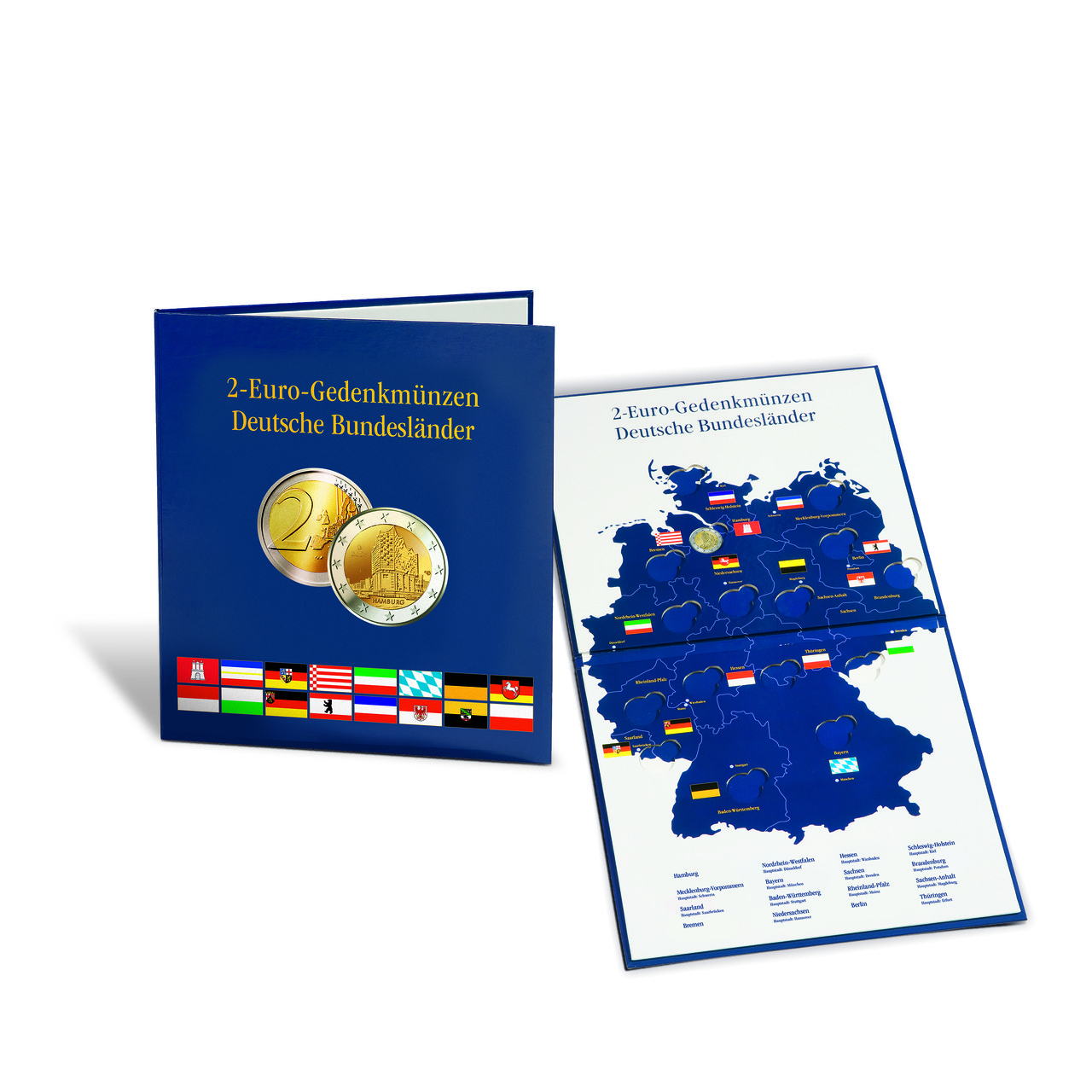 Альбом Leuchtturm, PRESSO для монет 2 Euro "Федеральні землі Німеччини"
