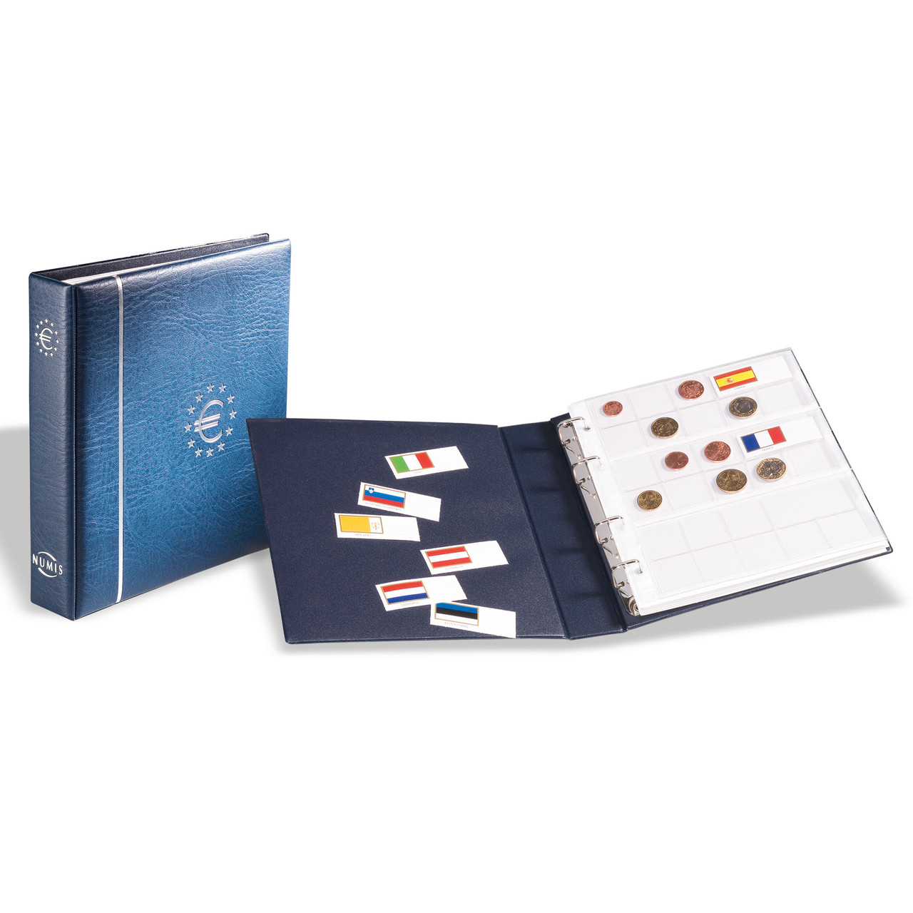 Альбом Leuchtturm NUMIS для монет євро з футляром, синій