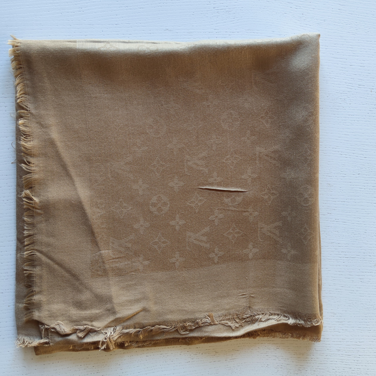 Шаль LV Denim Shawl пісочна, фото 1