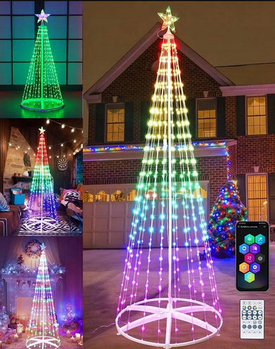 Новогодняя конусная елка умная светодиодная 250см LED гирлянда 340 ...