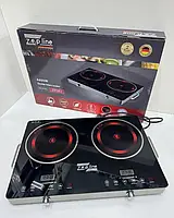 Компактна двокомфоркова електроплита настільна побутова, електро плити настільні Zepline ZP-062 4400W