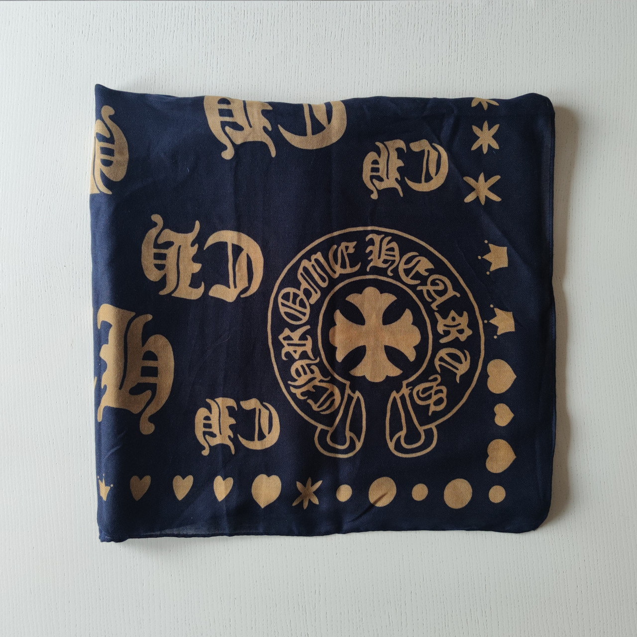 Шарф синій із бежевим, фото 1