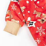 Новорічний теплий чоловічок для новонароджених Christmas Fawn зріст 56 см (0 - 1 місяць) Malena Червоний з принтом, фото 4