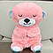 М'яка іграшка нічник з функцією дихання від батарейок, «Видра» 33,5см, Рожевий / Дитячий нічник /Нічник іграшка, фото 3