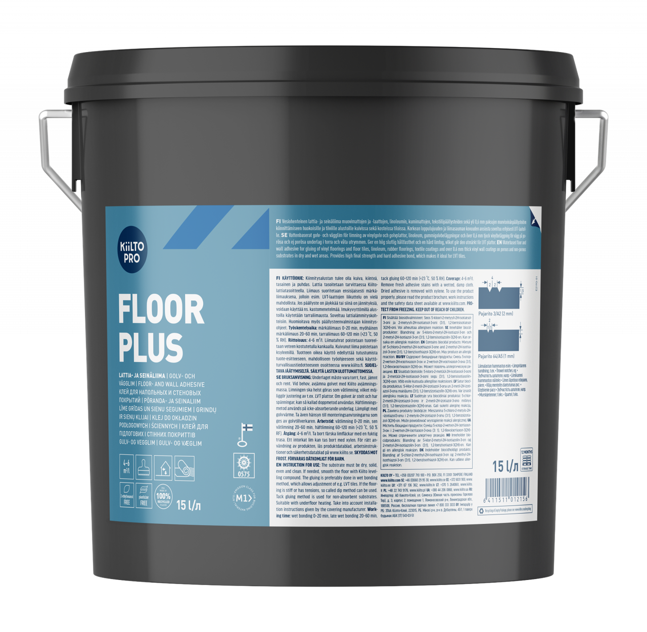 Акриловий клей Kiilto Floor Plus для підлоги та стін 15 л 16,5 кг, фото 1
