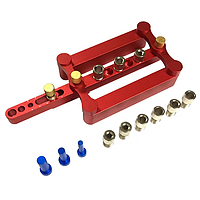 Мебельный кондуктор для сверления отверстий и набор втулок диаметром 6, 8 и 10 мм 9 шт и заглушки 3 шт