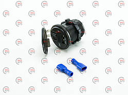 Гніздо врізне 1 USB "швидка зарядка QC 3,0" з вольтметром, кнопкою ON/OFF та підсвічуванням червон