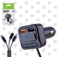 FM модулятор C36 USB/MP3/12-24В/USB зарядка 3,1А/Bluetooth 5.0/кабель Type C/iPhone/Micro USB