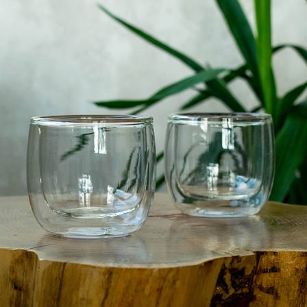 Набір чашок із подвійними стінками ARDESTO, 260 мл, 2 шт., боросилікатне скло, прозорий, фото 1