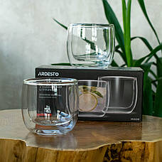 Набір чашок із подвійними стінками ARDESTO, 260 мл, 2 шт., боросилікатне скло, прозорий, фото 3