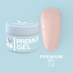 Гель LUNAMoon Premium Gel №4 на 30 мл для зміцнення, вирівнювання та нарощування нігтів