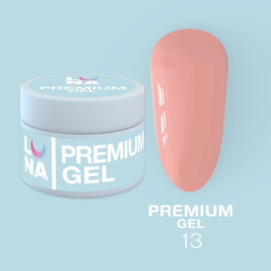 Гель LUNAMoon Premium Gel №13 на 30 мл для зміцнення, вирівнювання та нарощування нігтів