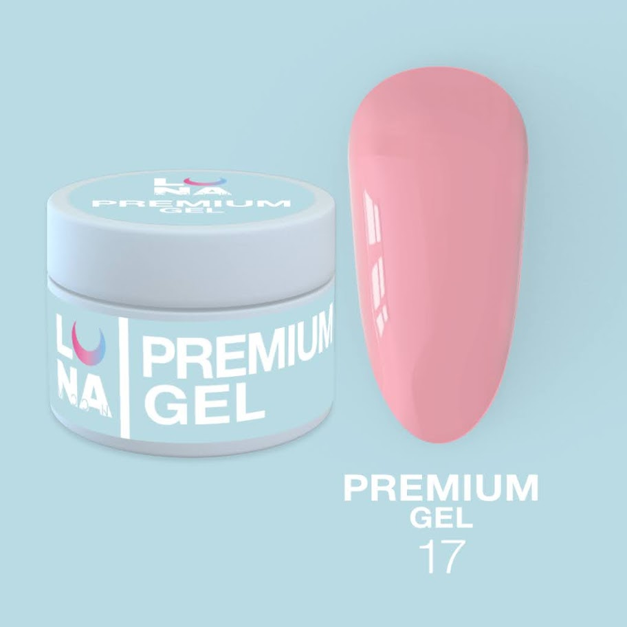 Гель LUNAMoon Premium Gel №17 на 30 мл для зміцнення, вирівнювання та нарощування нігтів