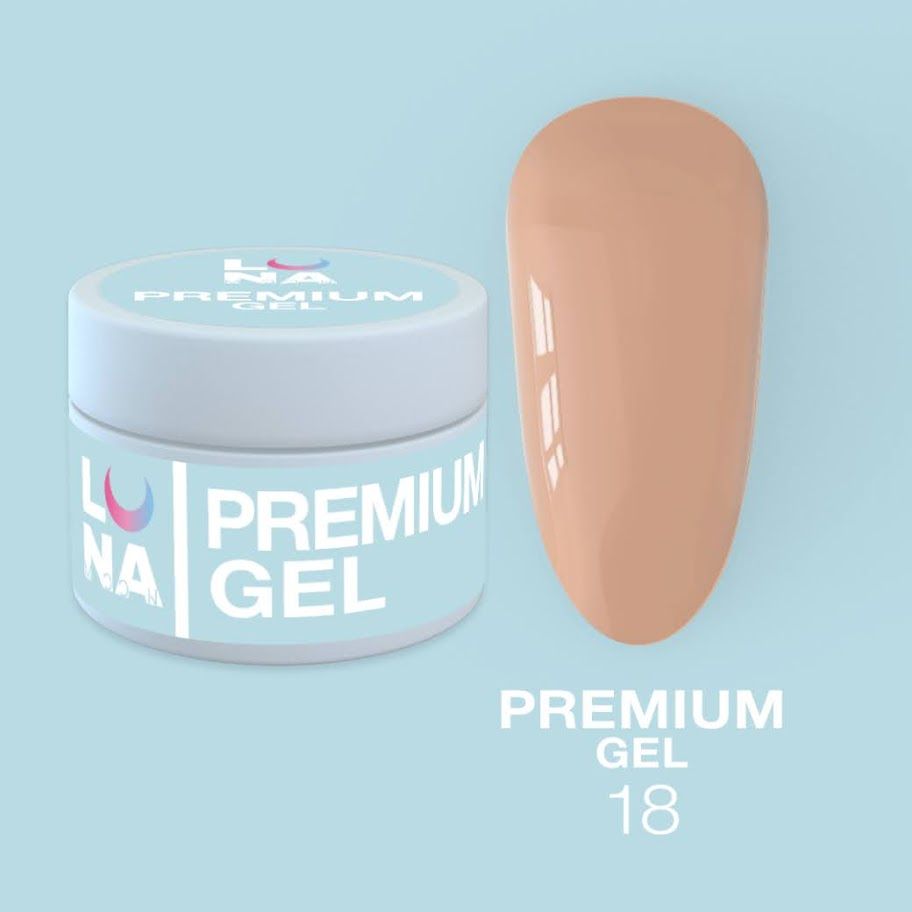 Гель LUNAMoon Premium Gel №18 на 30 мл для зміцнення, вирівнювання та нарощування нігтів