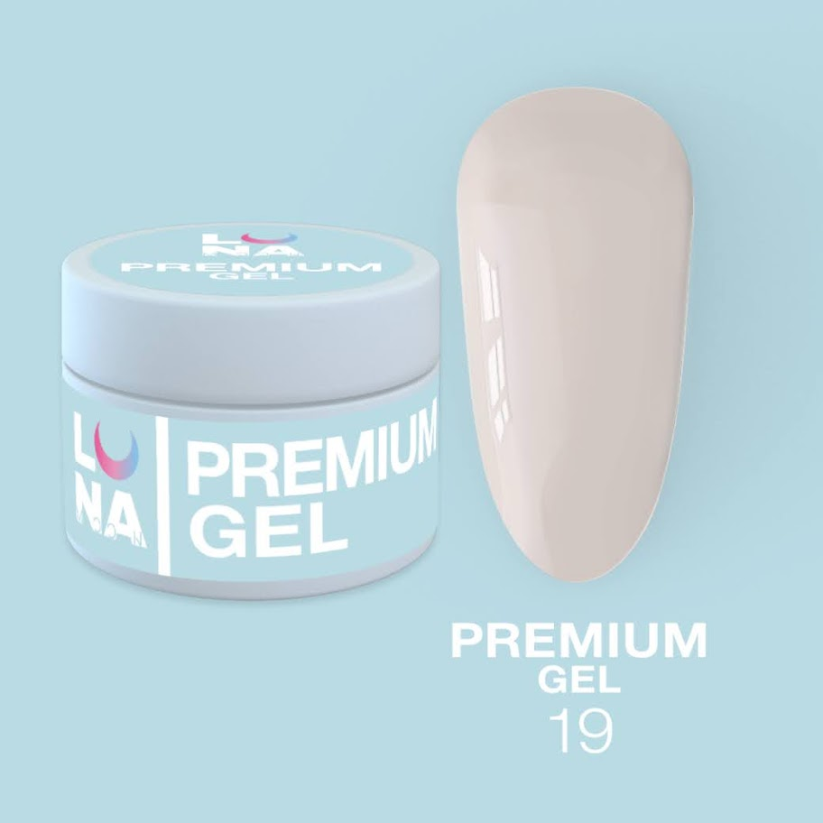 Гель LUNAMoon Premium Gel №19 на 30 мл для зміцнення, вирівнювання та нарощування нігтів