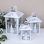 Декоративний новорічний металевий ліхтар підсвічник великий 25 см