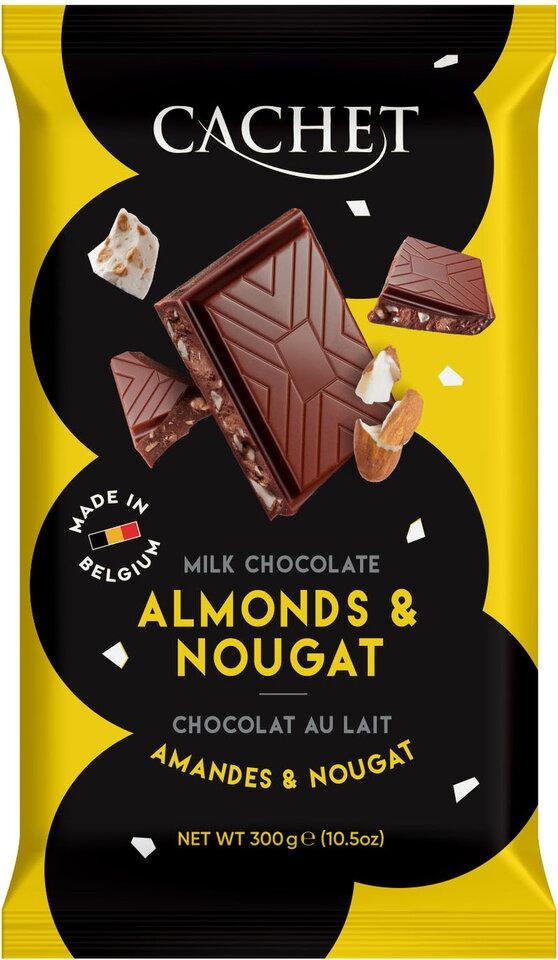 Шоколад Cachet ALMONDS & NOUGAT молочний з мигдалем 300 г