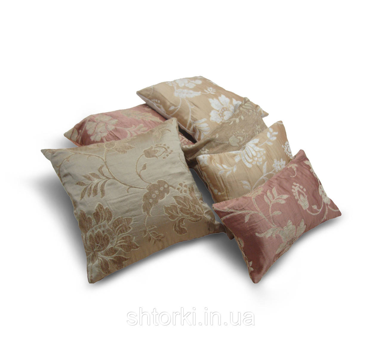 Комплект декоративних подушок Firanka Flowers 30х30см 3шт 30х19см 3шт бежеві (п_0342)