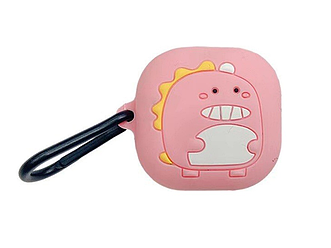 Силіконовий чохол Alitek для навушників Samsung Galaxy Buds 2 Pro / 2 / Pro / Live / FE + карабін  Динозавр Pink