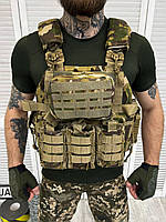 Плитоноска ASDAG multicam зі скиданням система молле та підсумками, Штурмова армійська плитоноска мультикам