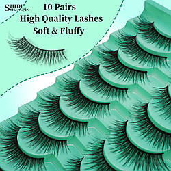 Накладні вії 10пар у зеленій упаковці
з лисячим ефектом